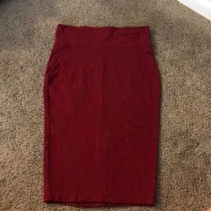 Burgundy pencil skirt